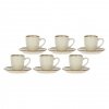 ROSE&TULIPANI CONCERTO AVORIO Zestaw 6 filiżanek do espresso 90 ml